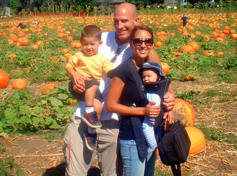family photo at pumkin patch