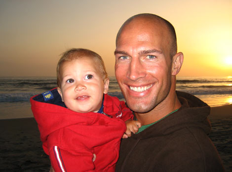 Eric and child at sunset
