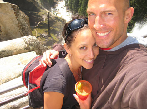 Jamie and Eric hiking in Yosemite