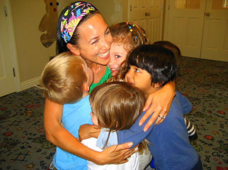children hugging Jamie