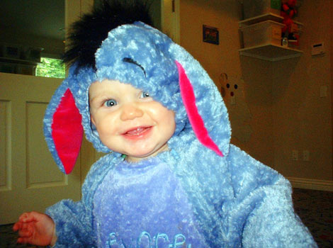 cute little girl in Eeyore costume