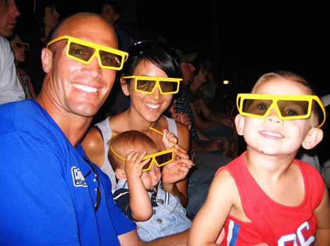 watching 3D movie at legoland