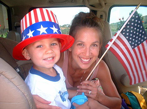 waving 4th of July flag