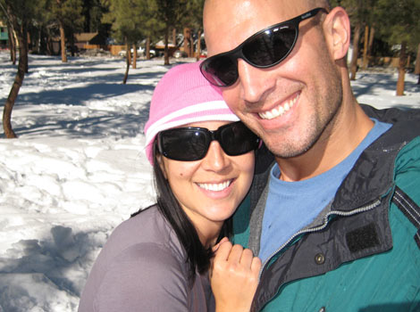 Jamie and Eric playing in the snow