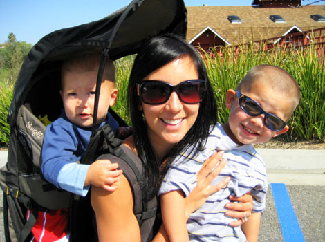 Jamie and her sons on a hike in Carlsbad, CA